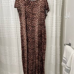 LuLaRoe DANI DRESS L LARGE GORGEOUS ANIMAL LEOPARD PRINT VHTF